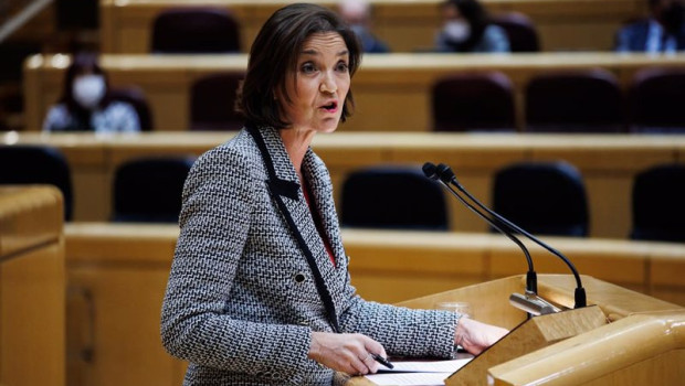 ep archivo   la ministra de industria comercio y turismo reyes maroto en un pleno en el senado
