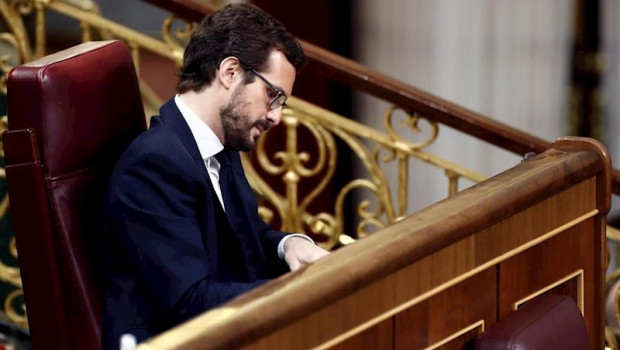 ep el lider del pp pablo casado durante un pleno celebrado en el congreso en madrid espana a 9 de