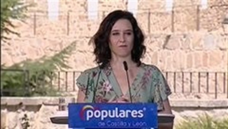 Imagen de la presidenta del la Comunidad de Madrid, Isabel Díaz Ayuso, durante un acto del PP en la provincia de Ávila. | PP ep imagen de la presidenta del la comunidad de madrid isabel diaz ayuso durante un acto del pp en la