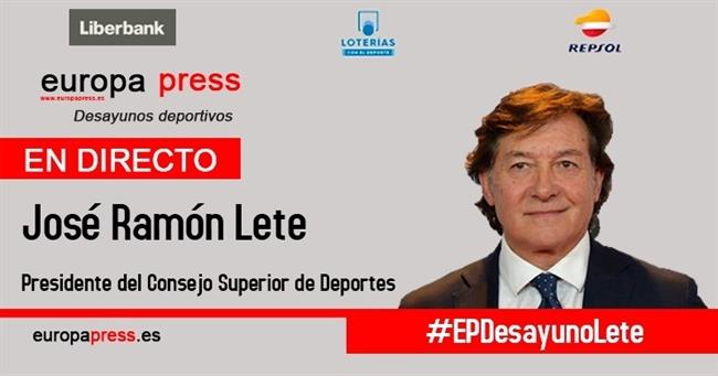 José Ramón Lete, en los Desayunos Deportivos de Europa Press | EUROPA PRESS ep jose ramon lete endesayunos deportivoseuropa press