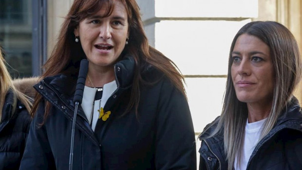 ep las diputadas de jxcat en el congreso laura borras i y miriam nogueras d en las inmediaciones de