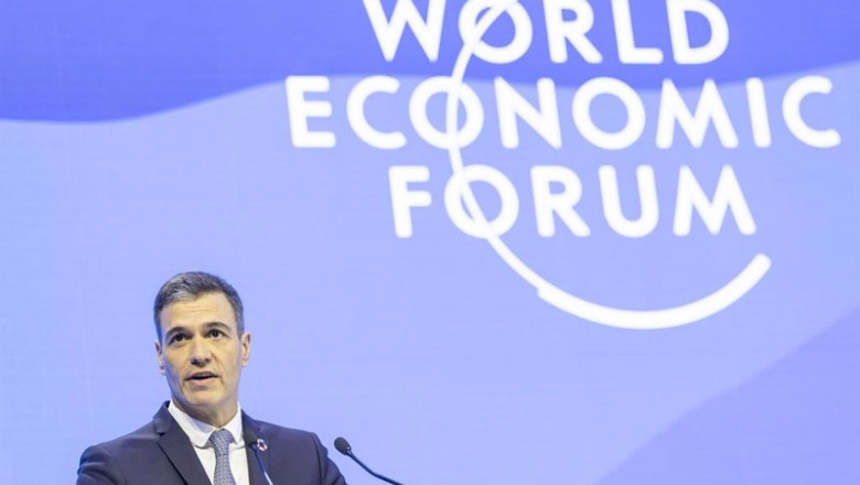 ep pedro sanchez durante su intervencion en el foro economico mundial que se celebra en davos suiza ep pedro sanchez durante su intervencion en el foro economico mundial que se celebra en davos suiza