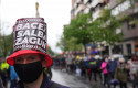 ep archivo   una mujer participa en una manifestacion de trabajadores de tubacex