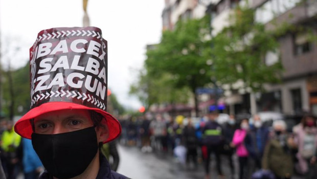 ep archivo   una mujer participa en una manifestacion de trabajadores de tubacex