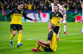 ep el jugador del borussia dortmund erling haaland celebra uno de sus goles ante el psg