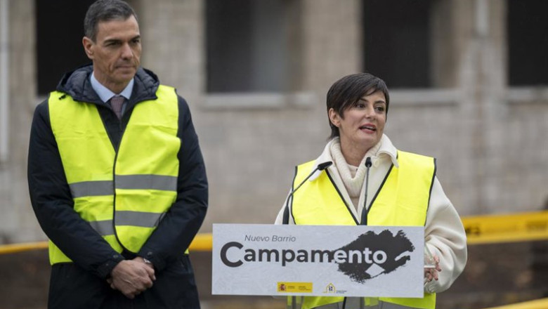 ep el presidente del gobierno pedro sanchez y la ministra de vivienda isabel rodriguez y durante el