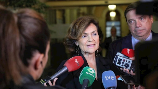 ep la vicepresidenta del gobierno en funciones carmen calvo ante los medios de comunicacion en una