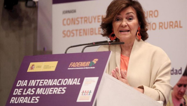 ep la vicepresidenta del gobierno y ministra de igualdad en funciones carmen calvo durante su