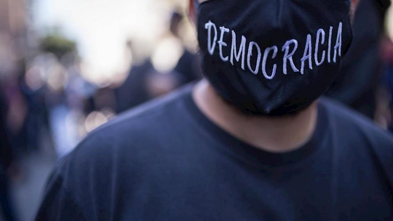 Manifestación en Sao Paulo contra el presidente de Brasil, Jair Bolsonaro, durante la pandemia de coronavirus | Andre Lucas/dpa ep manifestacion en sao paulo contra el presidente de brasil jair bolsonaro durante la pandemia de