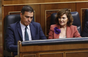 ep presidentela vicepresidentagobiernofunciones pedro sanchezcarmen calvo sentadossu escanocongresolos diputados