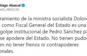 ep captura del tweet del presidente de vox santiago abascal sobre el nombramiento de la exministra