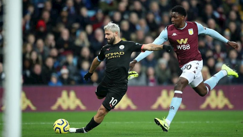 ep el jugador del manchester city sergio kun aguero y el del aston villa kortney hause ep el jugador del manchester city sergio kun aguero y el del aston villa kortney hause