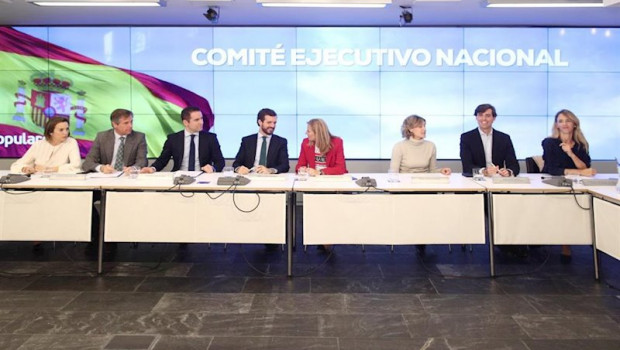 ep el lider del pp pablo casado preside una reunion del comite ejecutivo nacional del partido