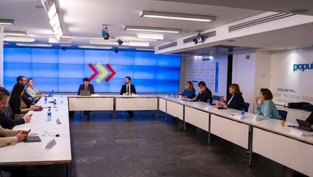 ep el presidente del pp pablo casado preside la reunion del comite de direccion de su partido en