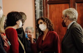 ep la ministra de hacienda maria jesus montero conversa a su llegada al acto en el que ha recibido