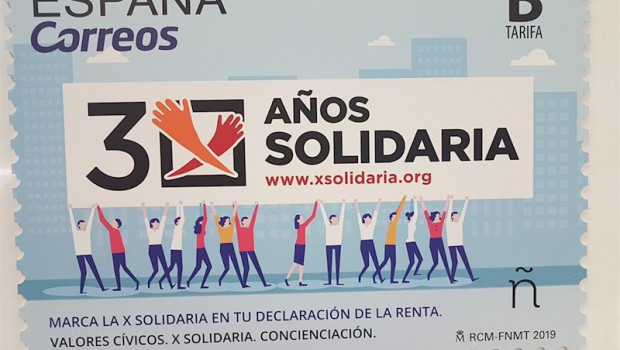 ep sello de correos por los 30 anos de la x solidaria