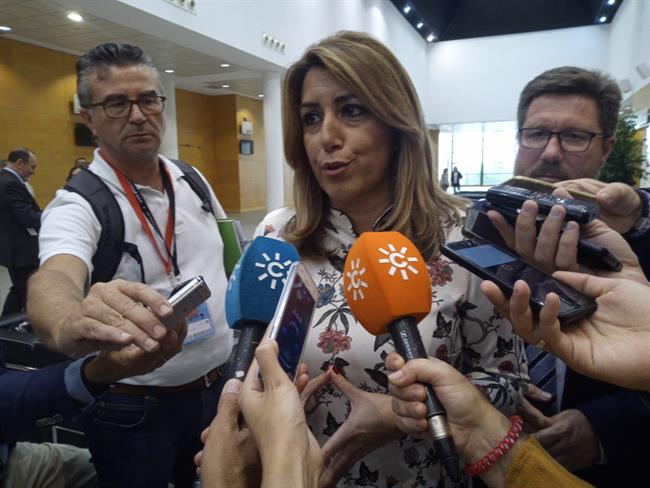 Susana Díaz atiende a los medios al visitar Fruit Attraction | EUROPA PRESS ep susana diaz atiendelos mediosvisitar fruit attraction