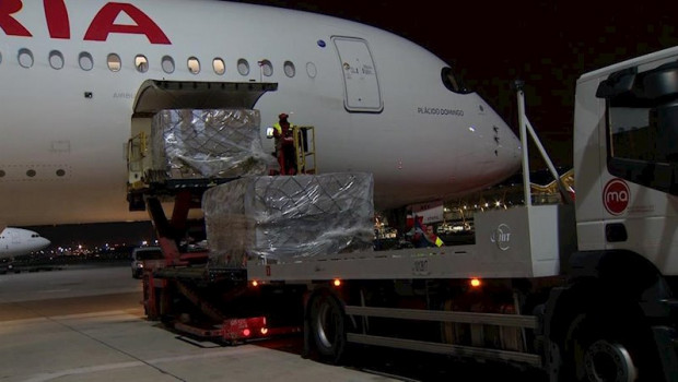 ep vuelo de iberia con 20 toneladas de productos sanitarios del corredor aereo con china