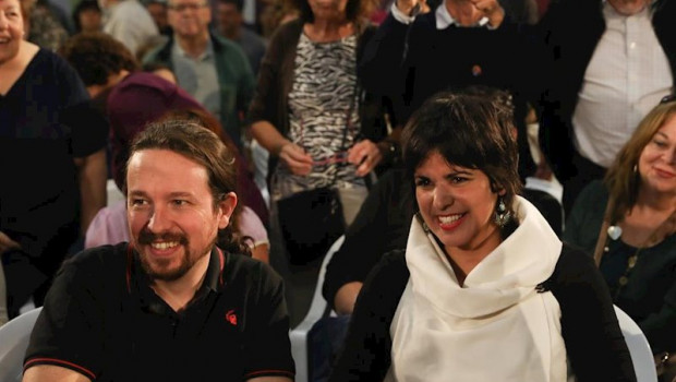 ep el candidato de unidas podemos a la presidencia del gobierno pablo iglesias junto a la