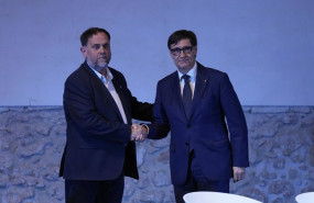 ep el presidente de la generalitat salvador illa y el presidente de erc oriol junqueras