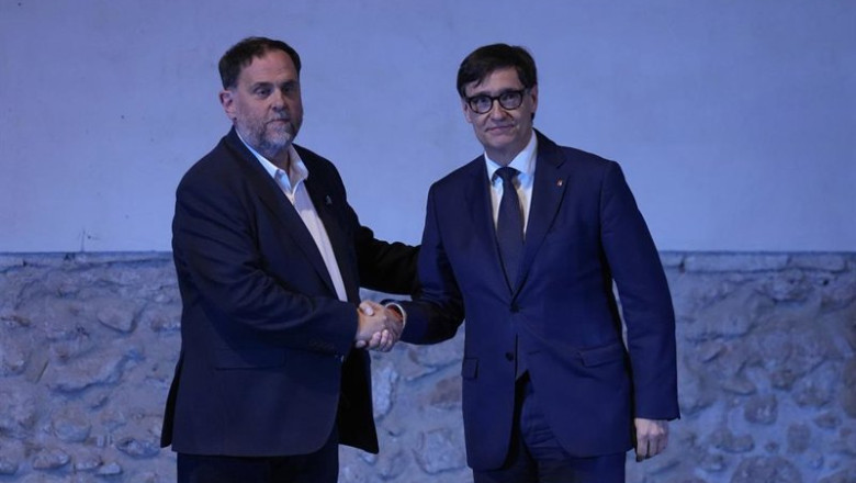 ep el presidente de la generalitat salvador illa y el presidente de erc oriol junqueras ep el presidente de la generalitat salvador illa y el presidente de erc oriol junqueras