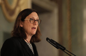 ep la comisaria europea de comercio cecilia malmstrm durante su intervencion en un desayuno