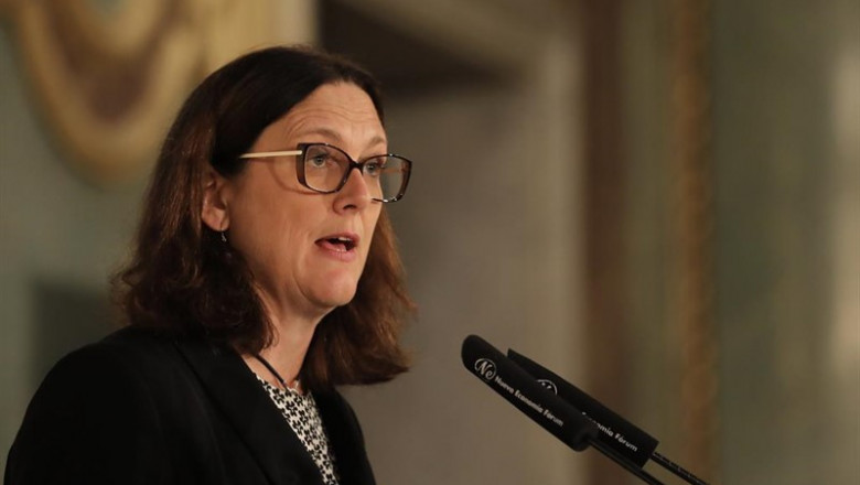 La Comisaria Europea de Comercio, Cecilia Malmström, durante su intervención en un desayuno informativo de Fórum Europa. | Marta Fernández Jara - Europa Press ep la comisaria europea de comercio cecilia malmstrm durante su intervencion en un desayuno