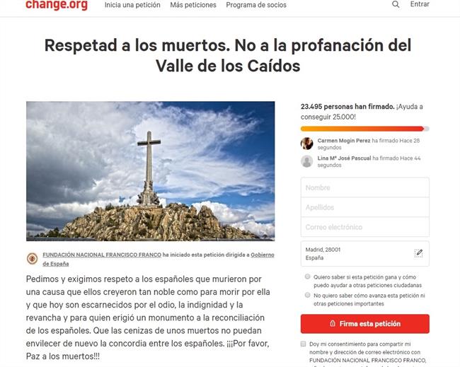 La Fundación Francisco Franco pide la "no profanación" del Valle de los Caídos | CHANGE.ORG ep la fundacion francisco franco pide la no profanacion del vallelos caidos