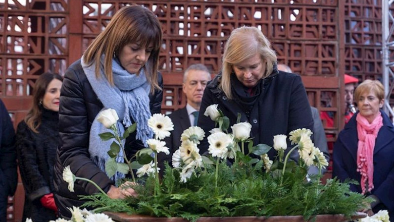 ep la secretaria general del pse-ee idoia mendia en el acto celebrado en el parlamento vasco con