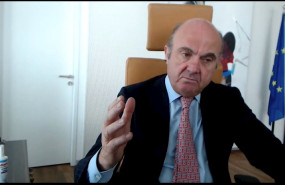 ep luis de guindos vicepresidente del bce durante una sesion telematica organizada por la camara de