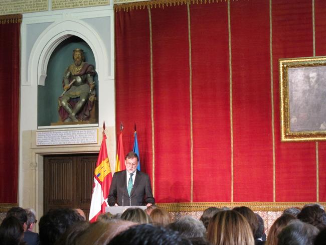 Rajoy en el acto en el Alcázar de Segovia, 14-5-18 | EUROPA PRESS ep rajoyactoalcazarsegovia 14-5-18