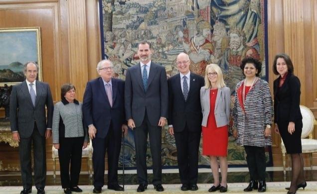 El Rey con representación del equipo directivo de la Universidad de Nueva York | CASA REAL ep reyrepresentacionequipo directivola universidadnueva york