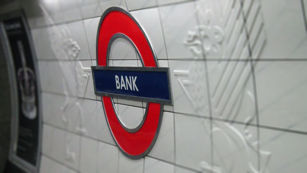 dl bank station london underground tube city of train england pd