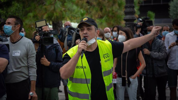 ep archivo   el portavoz del sindicato elite taxi tito alvarez durante una protesta