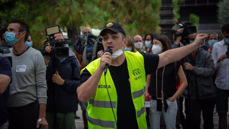 ep archivo el portavoz del sindicato elite taxi tito alvarez durante una protesta ep archivo el portavoz del sindicato elite taxi tito alvarez durante una protesta