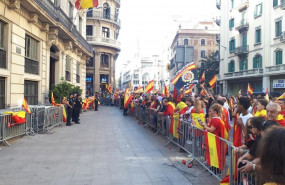 ep concentrados ante la jefatura de policia nacional en barcelona en apoyo a la actuacion policial