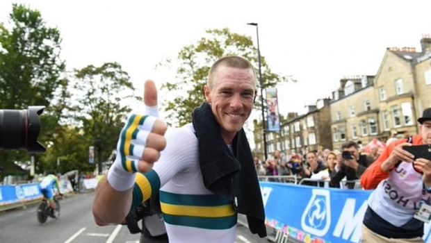 ep el campeon del mundo contrarreloj rohan dennis australia en el mundial 2019 en yorkshire gran