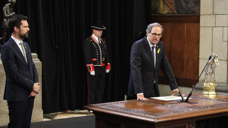El presidente del Parlament, Roger Torrent, y el presidente de la Generalitat, Quim Torra, en una imagen de archivo. | EUROPA PRESS - Archivo ep el presidente del parlament roger torrent y el presidente de la generalitat quim torra en una