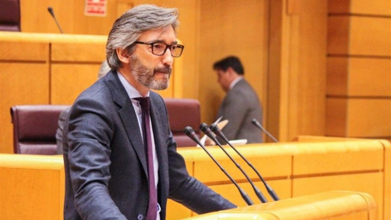 El presidente del PP de Alava y senador, Iñaki Oyarzábal , durante una comparecencia en la Cámara Alta | PP TWITTER - Archivo ep el presidente del pp de alava y senador inaki oyarzabal durante una comparecencia en la camara