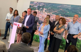 ep el secretario general del psoe a juan espadas en rueda de prensa en la sede del psoe a junto a