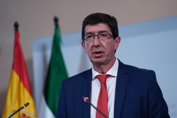 El vicepresidente de la Junta, Juan Marín, en rueda de presa tras Consejo de Gobierno extraordinario por coronavirus (Foto de archivo). | JUNTA DE ANDALUCÍA ep el vicepresidente de la junta juan marin en rueda de presa tras consejo de gobierno