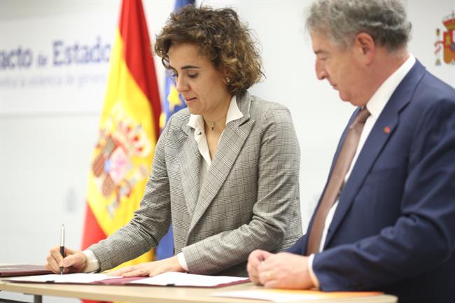 Firma del protocolo de adhesión al Pacto de Estado contra la violencia de género | EUROPA PRESS ep firmaprotocoloadhesionpactoestadola violenciagenero