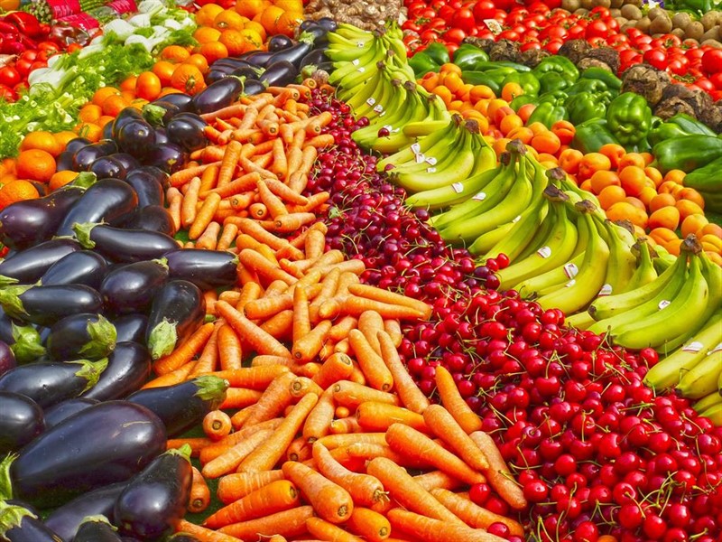 ep frutas y verduras en un supermercado