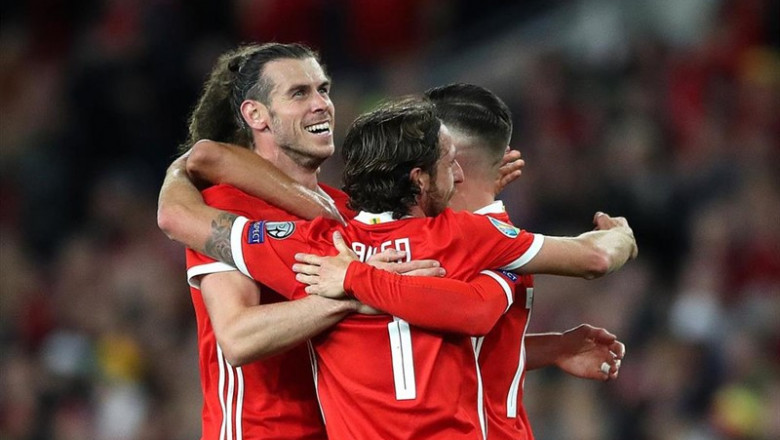 Gareth Bale celebra un gol con la selección de Gales. | Nick Potts/PA Wire/dpa ep gareth bale celebra un gol con la seleccion de gales