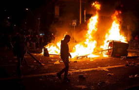 ep incidentes tras la manifestacion convocada por tsunami democratic por el partido entre el fc