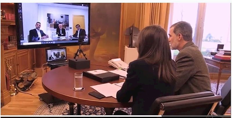 Videoconferencia de los Reyes con el presidente de Mercadona, Juan Roig | CASA DEL REY ep videoconferencia de los reyes con el presidente de mercadona juan roig