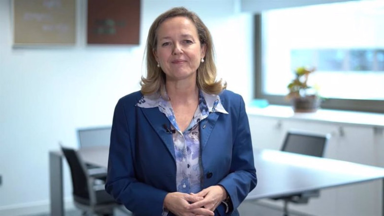 Archivo - La vicepresidenta primera del Gobierno y ministra de Asuntos Económicos y Transformación Digital, Nadia Calviño, en su intervención virtual en el Congreso 8M de Asufin. | ASUFIN - Archivo ep archivo la vicepresidenta primera del gobierno y ministra de asuntos economicos y 20220616155503
