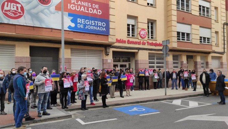 ep concentracion en ugt la rioja en contra de la guerra de ucrania