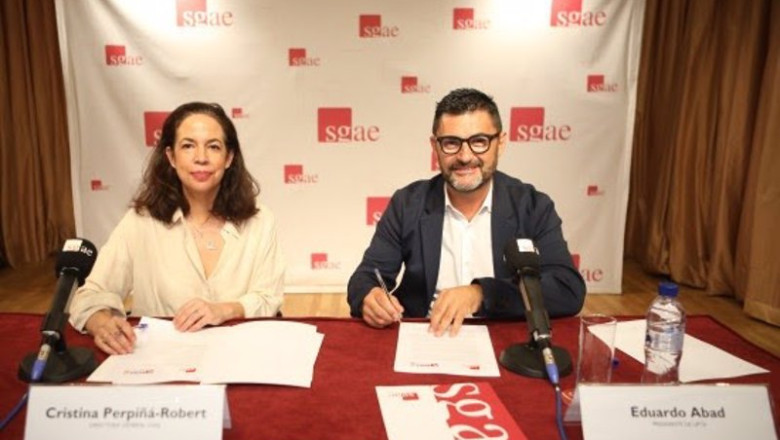ep de izqda a derecha cristina perpina robert directora general de sgae y eduardo abad presidente de ep de izqda a derecha cristina perpina robert directora general de sgae y eduardo abad presidente de