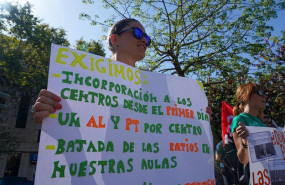 ep docentes interinos se concentran ante el parlamento andaluz el pasado agosto de 2019